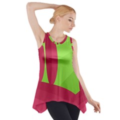 Green And Red Landscape Side Drop Tank Tunic by Valentinaart