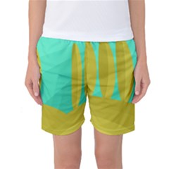Green And Yellow Landscape Women s Basketball Shorts by Valentinaart