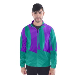 Purple And Green Landscape Wind Breaker (men) by Valentinaart