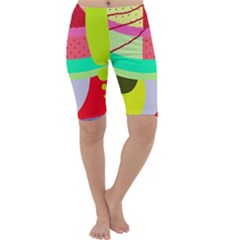 Colorful Abstraction By Moma Cropped Leggings  by Valentinaart
