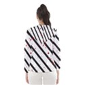 Elegant black, red and white lines Hooded Wind Breaker (Women) View2