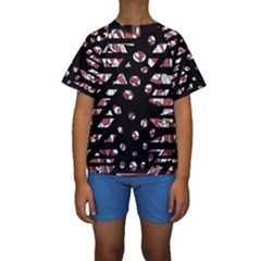 Red Freedam Kid s Short Sleeve Swimwear by Valentinaart