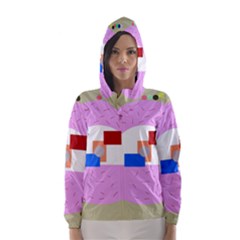 Decorative Abstract Circle Hooded Wind Breaker (women) by Valentinaart