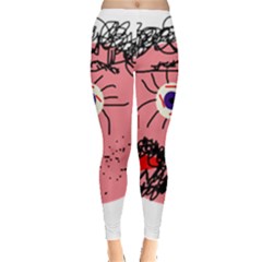 Abstract Face Leggings  by Valentinaart