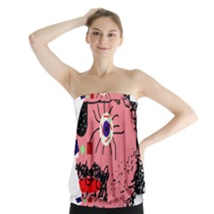 Abstract Face Strapless Top by Valentinaart