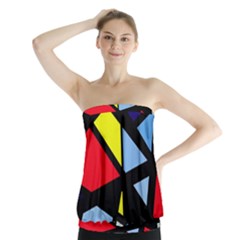 Colorful Geomeric Desing Strapless Top by Valentinaart