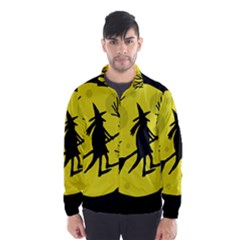 Halloween Witch - Yellow Moon Wind Breaker (men) by Valentinaart