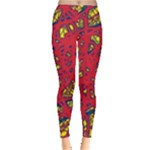 Yellow and red neon design Leggings 