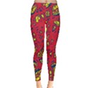 Yellow and red neon design Leggings  View1
