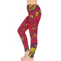 Yellow and red neon design Leggings  View3