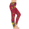 Yellow and red neon design Leggings  View4