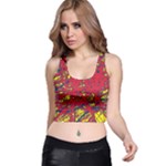 Yellow and red neon design Racer Back Crop Top