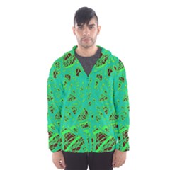 Green Neon Hooded Wind Breaker (men) by Valentinaart