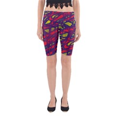Abstract High Art Yoga Cropped Leggings by Valentinaart