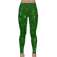 Green  Yoga Leggings  by Valentinaart