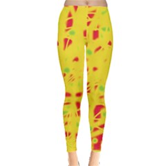 Yellow And Red Leggings  by Valentinaart