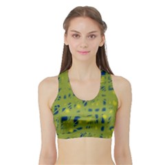 Green And Blue Sports Bra With Border by Valentinaart