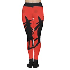 Halloween Witch - Red Moon Women s Tights by Valentinaart