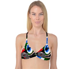 Halloween Monsters Reversible Tri Bikini Top by Valentinaart