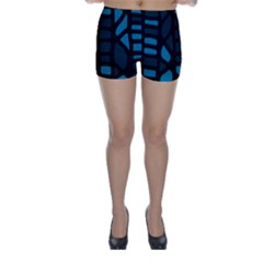 Deep Blue Decor Skinny Shorts by Valentinaart