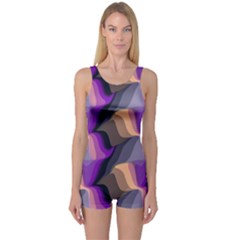 Wavy Pattern                                                                                           Women s Boyleg One Piece Swimsuit by LalyLauraFLM