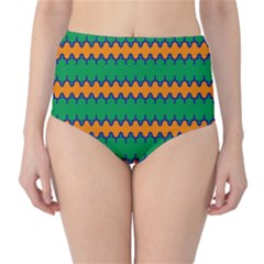 Orange Green Chains                                                                                            High-waist Bikini Bottoms by LalyLauraFLM