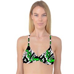 Green, White And Black Decor Reversible Tri Bikini Top by Valentinaart