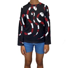 Red Snakes Kid s Long Sleeve Swimwear by Valentinaart