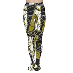 Brown Abstract Art Women s Tights by Valentinaart