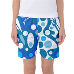 Blue And White Decor Women s Basketball Shorts by Valentinaart