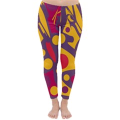 Colorful Chaos Winter Leggings  by Valentinaart