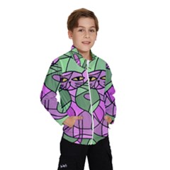 Artistic Cat - Purple Wind Breaker (kids) by Valentinaart