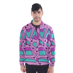 Playful Abstract Art - Pink Wind Breaker (men) by Valentinaart