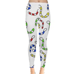 Colorful Worms  Leggings  by Valentinaart