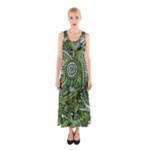 Green Boho Flower Pattern Zz0105  Sleeveless Maxi Dress