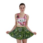 Green Boho Flower Pattern Zz0105  Mini Skirt