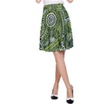 Green Boho Flower Pattern Zz0105  A-Line Skirt