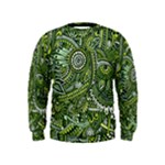 Green Boho Flower Pattern Zz0105  Kids  Sweatshirt