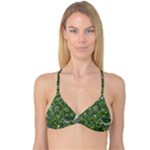 Green Boho Flower Pattern Zz0105  Reversible Tri Bikini Top