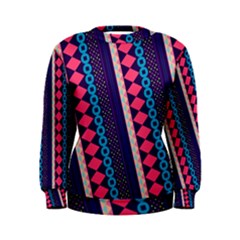 Purple And Pink Retro Geometric Pattern Women s Sweatshirt by DanaeStudio