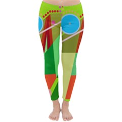 Colorful Abstraction Winter Leggings  by Valentinaart