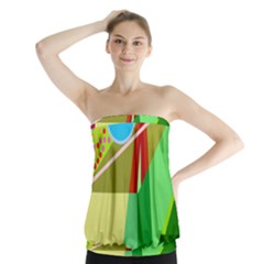 Colorful Abstraction Strapless Top by Valentinaart