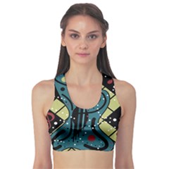 Playful Guitar Sports Bra by Valentinaart