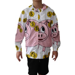 Piggy Bank  Hooded Wind Breaker (kids) by Valentinaart