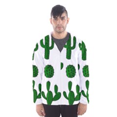 Cactuses Pattern Hooded Wind Breaker (men) by Valentinaart