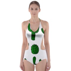 Cactuses Pattern Cut-out One Piece Swimsuit by Valentinaart
