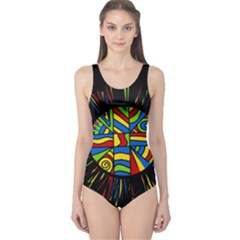 Colorful Bang One Piece Swimsuit by Valentinaart