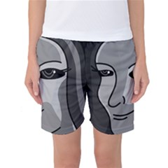 Lady - Gray Women s Basketball Shorts by Valentinaart