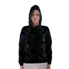 Floral Pattern Hooded Wind Breaker (women) by Valentinaart