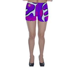 Purple Graffiti Skinny Shorts by Valentinaart